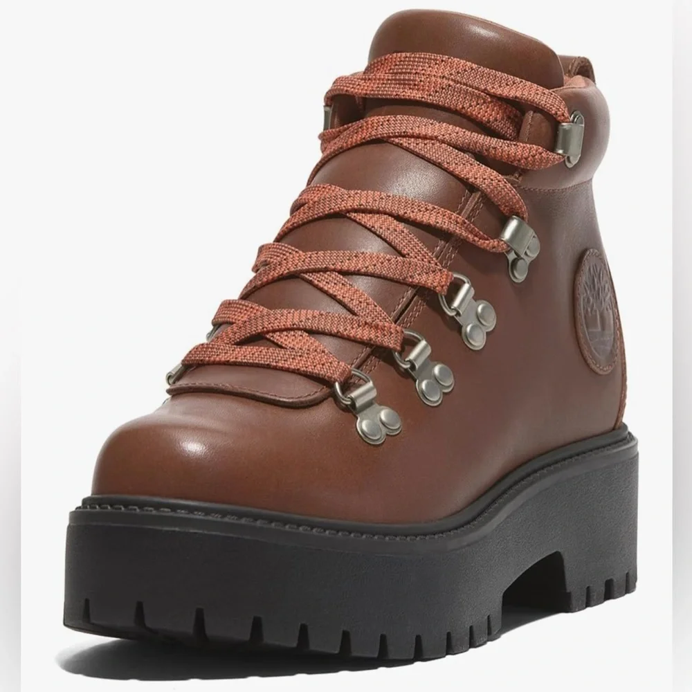 Timberland Women's Stone Street Mid Lace Up Platform Hiking Boot - Picture 1 of 3